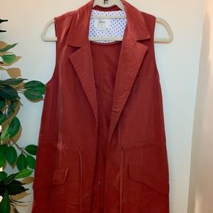 Anthropologie Orange Utility Trench Vest